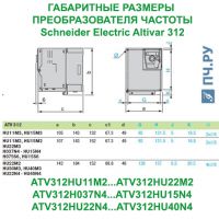 Габаритные размеры Schneider Electric Altivar 312