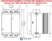 Габаритные размеры УПП Данфосс MCD 201-037-T4-CV1